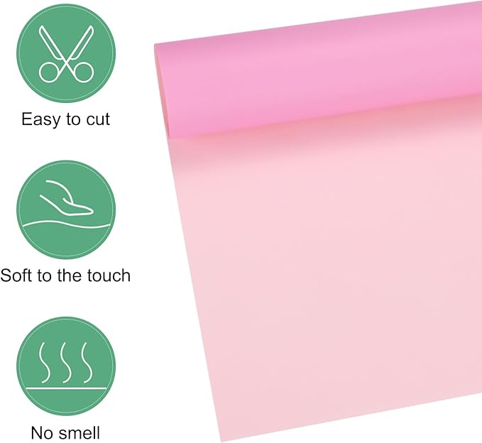M METERXITY 20 Sheets Flower Wrapping Paper Bouquet, 23 Inch Double-Sided Pink & Light Pink BOPP Waterproof Floral Wrapping Paper Flower Packaging DIY for Wedding/Party/Gift Bouquet Wrap Paper