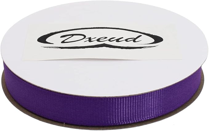 Solid Grosgrain Ribbon 25 Yard Each Roll 100% Polyester Woven Edge (3/8", Purple)