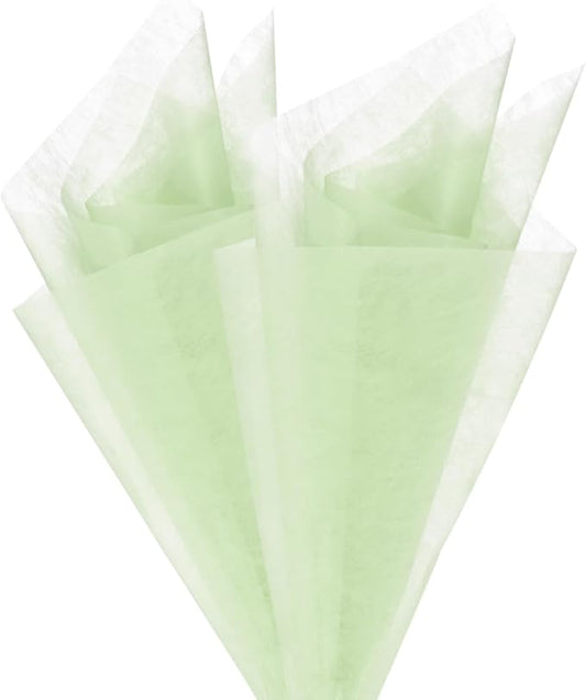 M METERXITY 20-Sheet Korean Cotton Wrapping Flower Paper, Waterproof Floral Wrapping Cotton Paper for Bouquets/Gift Packaging [Green]
