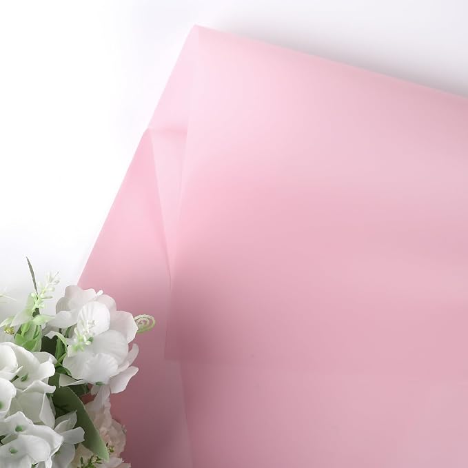 NESCCI 20 Sheet Pink Floral Bouquet Wrapping Paper - Waterproof, 22.8x22.8 inches, Perfect for Birthdays, Weddings, Anniversaries & More