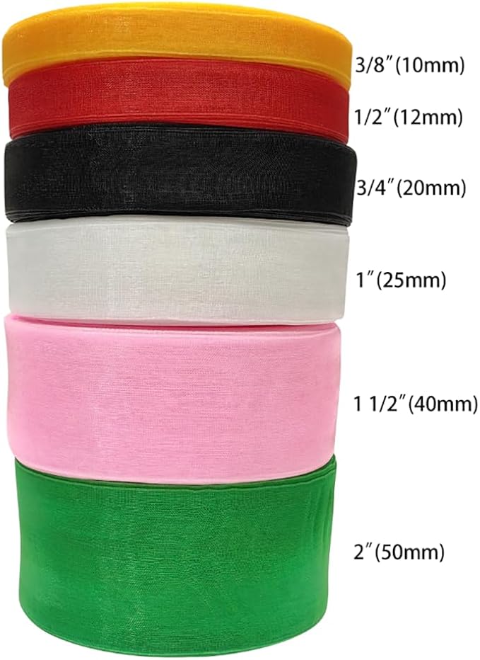 Chenkou Craft Solid Organza Ribbon 1 Roll 50 Yards Fuschia 1" (25mm) Craft Bow Party Christmas Decoration Packing Ribbons (Fuschia, 1"(25mm))
