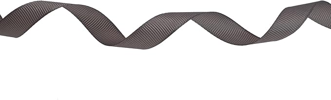 Solid Grosgrain Ribbon 25 Yard Each Roll 100% Polyester Woven Edge (1/2", Gray)