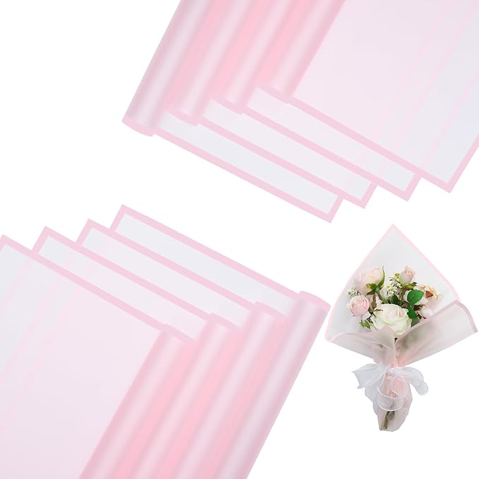 HYSSINOWRAP20 sheets flower wrapping paper. Flower packaging bouquet wrapping paper., 22.8 * 22.8 inches (PINK)