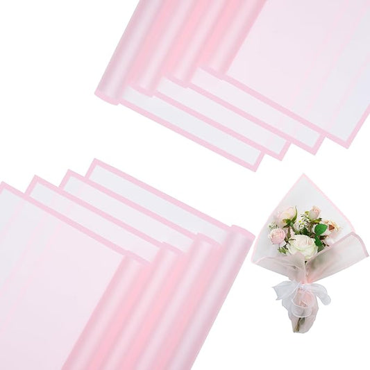 HYSSINOWRAP20 sheets flower wrapping paper. Flower packaging bouquet wrapping paper., 22.8 * 22.8 inches (PINK)