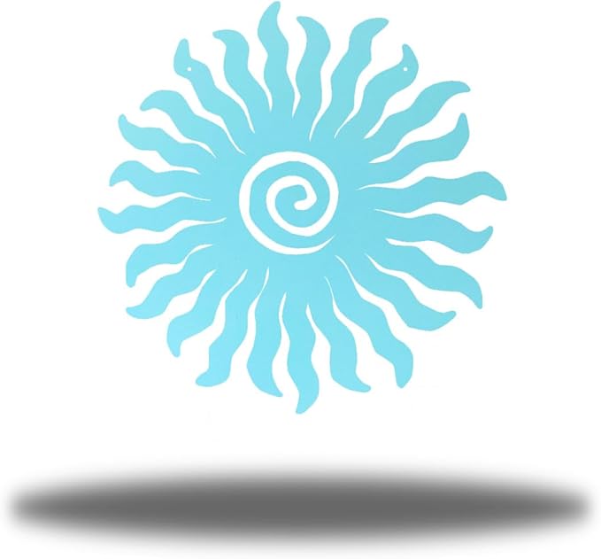 Riverside Designs Sunburst Metal Wall Art Steel Outdoor Decor - Heavy-Duty and Waterproof - Made in USA (36", Sea Foam)