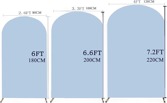 6.6 FT Arch Backdrop Cover, JFDYDM Baby Blue Wedding Arch Cover 6.6 FT, Baby Blue Chiara Backdrop Covers for Party Baby Shower Birthday