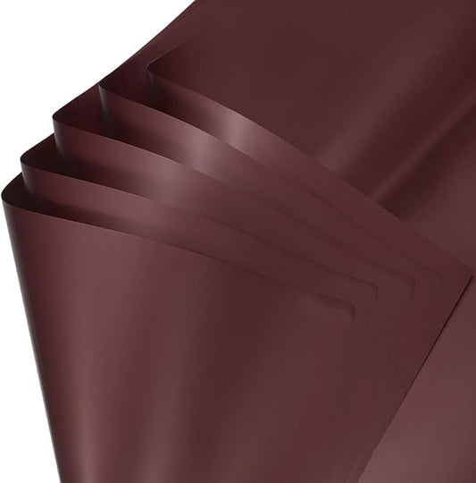 uxcell 60 Sheets Flower Wrapping Paper, 21.5" x 21.5" Waterproof Floral Bouquet Wrapping Papers Florist Supplies for Wedding Party Gift Packaging DIY Crafts, Brown