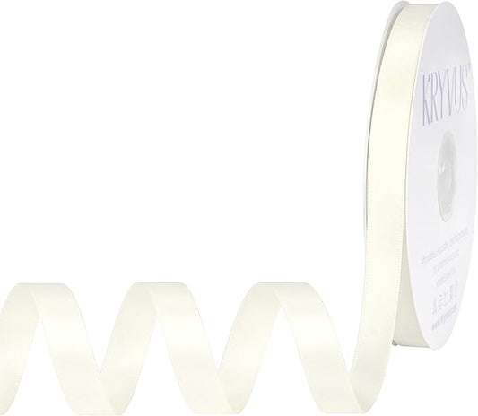 Ivory Satin Ribbon, Double Faced 1/2 Inch X 50 Yards Ivory Ribbon, Premium Satin Ribbon for Gift Wrapping, Crafts, Hair Bow Making, Sewing, Flower Bouquet, Wedding Party Decor
