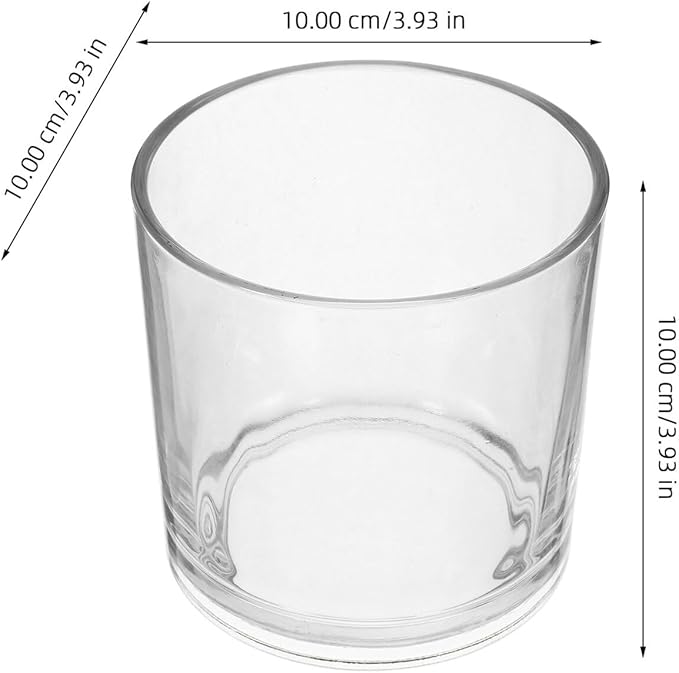 Cylinder Glass Vase for Flower Arranging and Hydroponic Plants Transparent Smooth Surface Floral Holder for Home Decor Stable Glass Candle Holder Alternative for Wedding