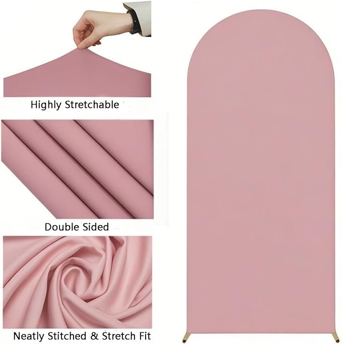 Dusty Rose Wedding Arch Cover 6FT, Dusty Rose Spandex Arch Backdrop Cover, Chiara Backdrop Cover for Festivals Birthday Party Banquet Ceremony Decor