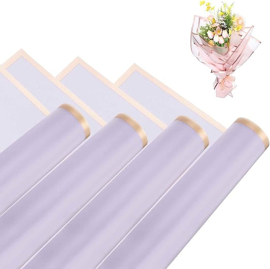MECCANIXITY Flower Bouquet Wrapping Paper, 56cm/22 Inch Waterproof Floral Wrapping Paper for Flower Bouquet DIY Gift, Wedding, Birthdays, Valentine's Day, Pack of 20(Deep Purple)
