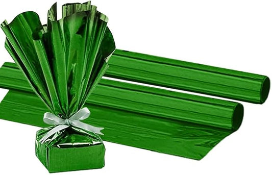 PMU (2 Gift Wrap Mylar Roll Metallic Green 2-sided, 24 Inches X 8.3 Ft Roll 1.4 Mil Highly Reflective Mylar Film, Great for Gifts, Birthdays, Christmas, Baskets, Arts & Crafts