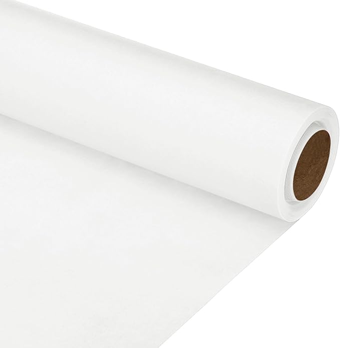 PATIKIL Wrapping Paper, 12"x315"(26') Bulletin Board Paper Roll Kraft Paper Roll Construction 80GSM for Shipping Packing Gift Wrapping Craft Flower Bouquet Christmas, White