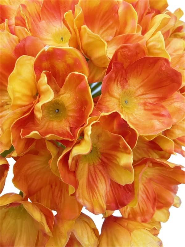 10 PCS High Quaulity Fresh Artificial Mini Real Touch PU/Latex Corn Poppies Decorative Silk Fake Artificial Poppy Flowers for Wedding Holiday Bridal Bouquet Home Party Decor (Orange)