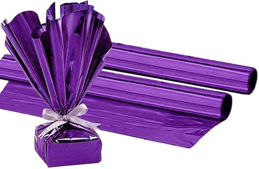 PMU (2 Gift Wrap Mylar Roll Metallic Purple 2-sided, 24 Inches X 25 Ft Roll 1.4 Mil Highly Reflective Mylar Film, Great for Gifts, Birthdays, Christmas, Baskets, Arts & Crafts