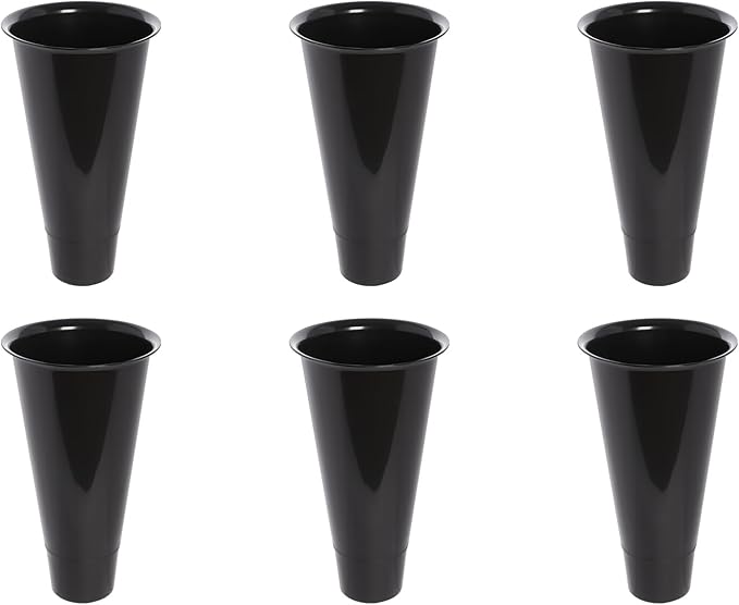 DYRABREST Flower Display Stand with Buckets, Black 3 Layers Metal Plant Stand with 6 Pieces Buckets, Moving Florist Bouquet Shelf for Fresh Flower Shop, for Patio Garden, Outdoor Flower Pop-Up Events