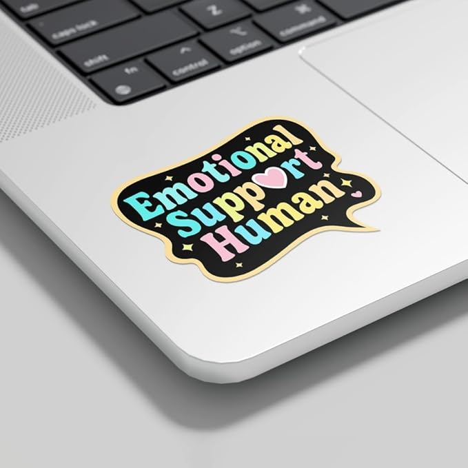 HANDICHI Design 5-Pack 5 Inch Emotional Support Human Stickers – Positive Affirmation Vinyl Decals for Laptops, Water Bottles, Journals and Scrapbooks – Cute Mental Health Self Care Sticker Pack
