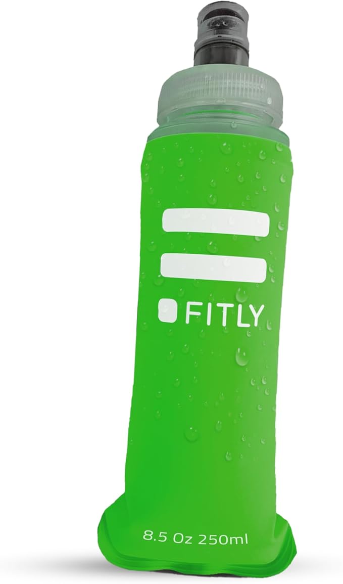 FITLY Soft Flask - Shrink As You Drink Soft Water Bottle for Hydration Pack - Folding Water Bottle Ideal for Running, Hiking, Cycling, Climbing & Rigorous Activity