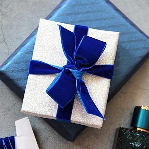 Royal Blue Velvet Ribbon Single Side,5/8 Inch X 25Yards Spool