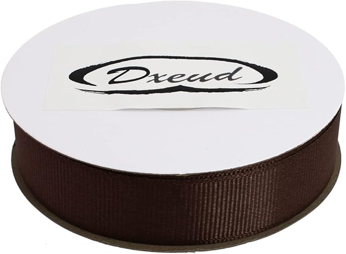 Solid Grosgrain Ribbon 25 Yard Each Roll 100% Polyester Woven Edge (3/4", Coffee)
