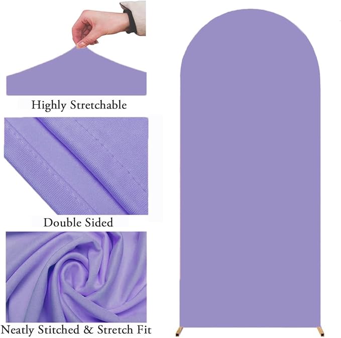 6.6 FT Double-Sided Lavender Spandex Arch Backdrop, Wedding Arch Cover for Bridal Shower Birthday Party Decor