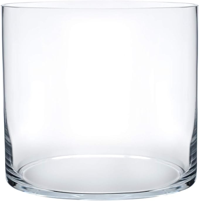 Royal Imports Flower Glass Vase Decorative Centerpiece for Home or Wedding - Cylinder Shape, 5"x5", Clear