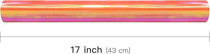 LeZakaa Orange Wrapping Paper Roll - Holographic Iridescent Wrapping Paper for Birthday, Chritsmas, Holiday - 17 inches x 32.8 Feet (47.23 sq.ft.)