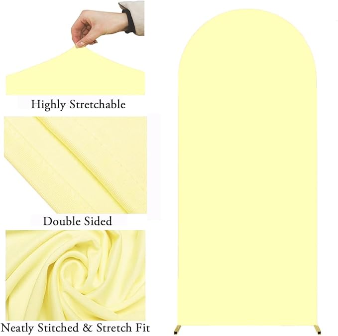 6.6 FT Yellow Arch Backdrop Cover, Yellow Chiara Backdrop Covers, Wedding Arch Covers for Birthday Party Photography