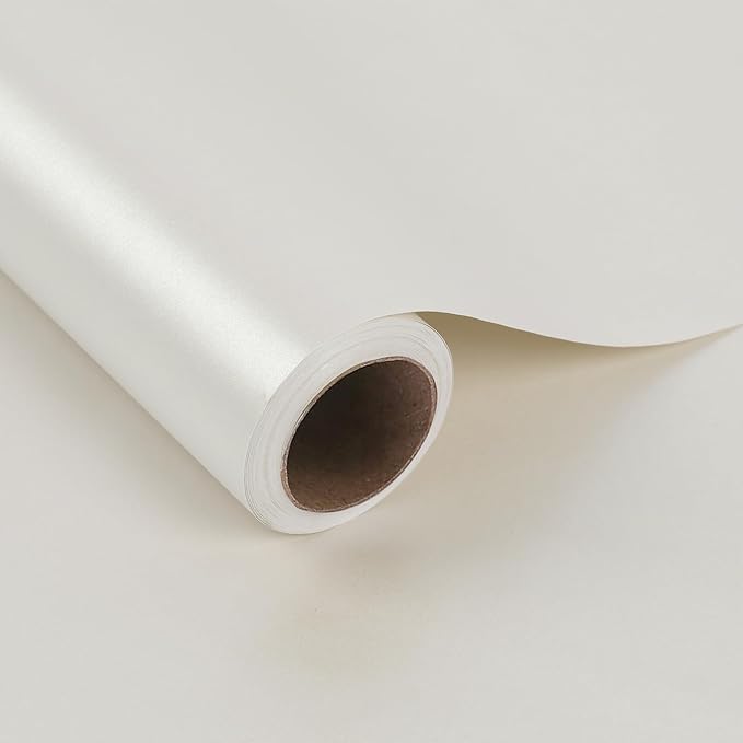 LaRibbons White Wrapping Paper, 30 Inch x 33 Feet, Solid Color Pearly-Lustre Gift Wrapping Paper Rolls for Wedding, Christmas, Valentine's Day, Birthday, Baby Shower