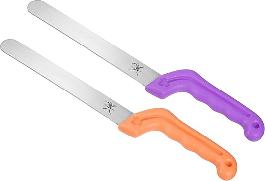 PATIKIL Floral Foam Knife, 1 Set/2Pcs Florist Professional Cutting Knife for Flower Foam Block Cake, Purple/Yellow
