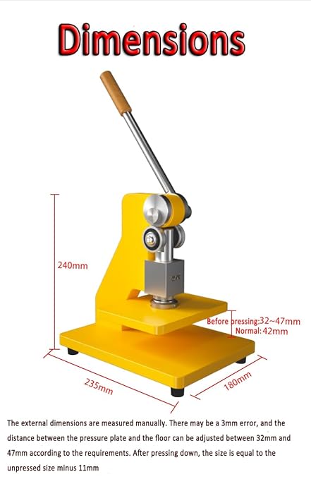 Magnetic Manual Die Cutter die-Cutting Machine,Leather Cutting Embossing Machine, Punching Press Machine for Various of Materials,Downward Stroke: 11mm