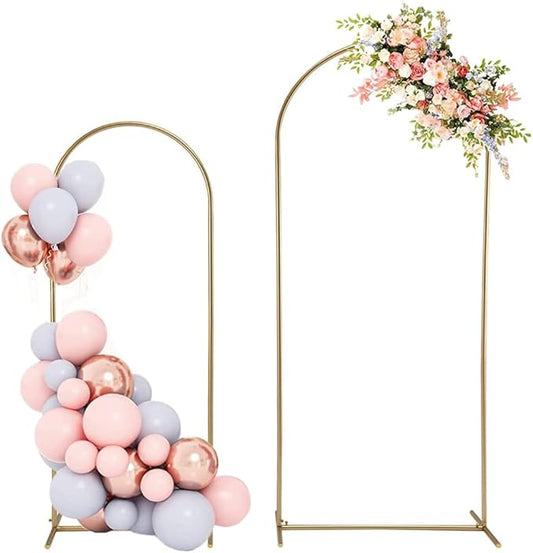 Arch Backdrop Stand for Party,5 FT,6 FT Metal Balloon Arch Stand,Gold Wedding Arch Stand for Birthday Ceremony,Baby Shower,Graduation Decoration