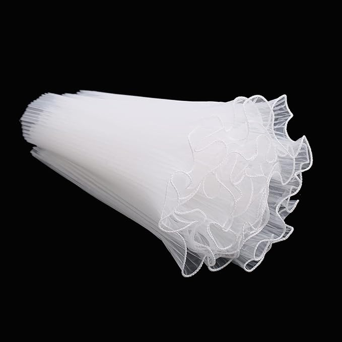 FWSA WRAPS Flower Wrapping Paper Bouquet Floral Packaging Mesh Paper Wrinkled Wavy Net Yarn Valentine's Day Flower Shop Supplies Wedding Birthday Decoration 11 X 162 inches/bag (white)