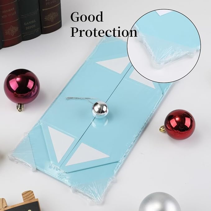 1 Pcs Small Blue Gift Box 8x8x4 Inch Magnetic Gift Box with Crinkle Paper Luxury Gift Boxes with Lids for Presents