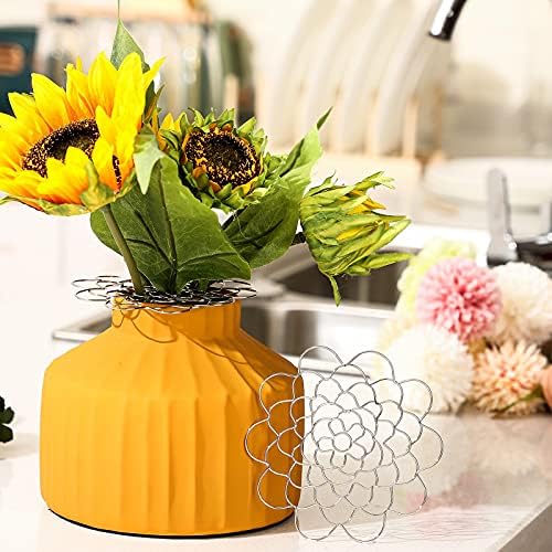 Hotop Stainless Steel Flower Arranger Frog Wire Flower Arrangement Holder Round Floral Lid Organizer Grid Tool for Floral Plant Vase Stems Bouquets Fixation(2 Pieces)