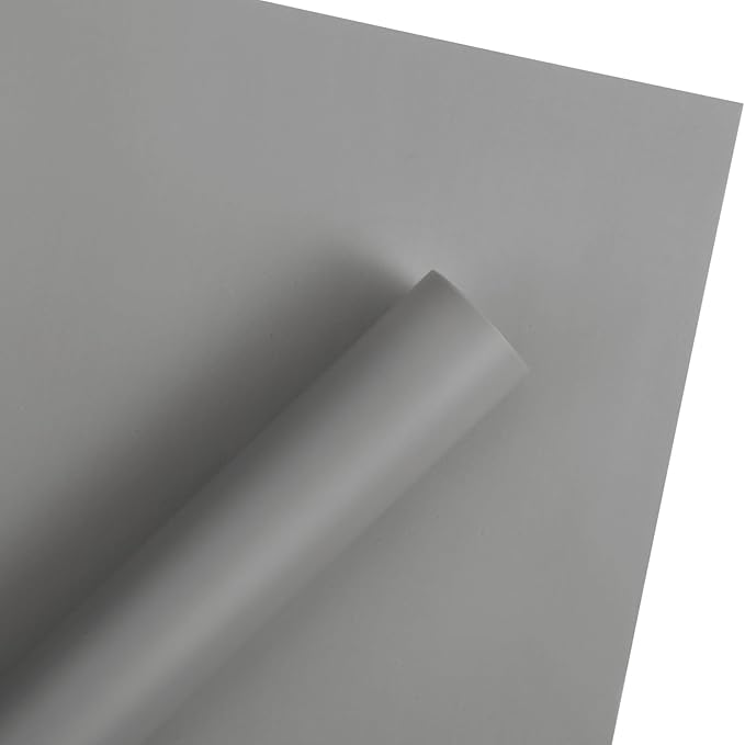 WRAPAHOLIC 20 Sheets Flower Wrapping Paper - 22.4 x 22.4 inch Pure Light Grey Water-Resistant Floral Bouquet Wrapping Paper, Florist Supplies Packaging for Wedding Birthday Gift DIY