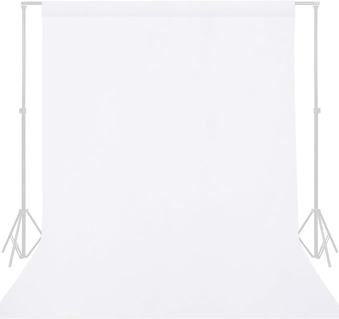 GFCC White Backdrop - 6FTX9FT White Photo Backdrop for Photoshoot Background for Photography Screen Video Recording Picture Background