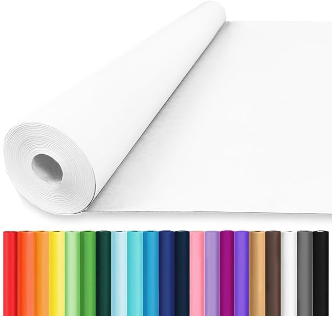 Vanhench 48"x1500" (125') White Bulletin Board Paper, Wrapping Paper, Art Kraft Paper for Easel Painting Drawing Sketching, Chart Poster, Floor Covering, Crafts Gift Wrap, 80GSM 55LB