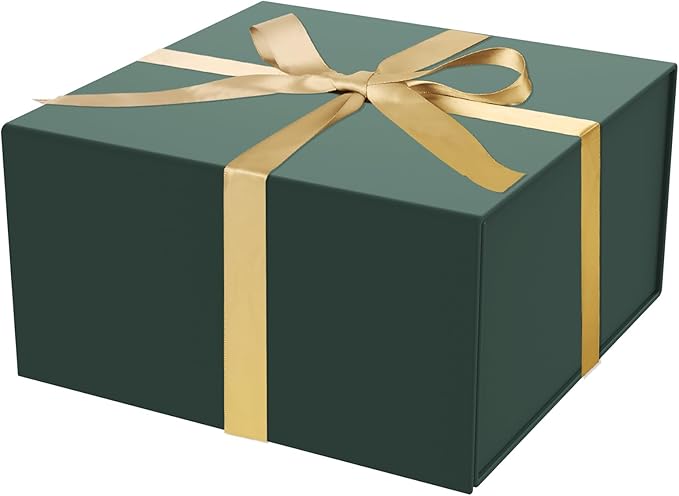 Gift Box 8x8x4 Inch with Magnetic Closure Lid Green Gift Boxes For Presents,Bridesmaid Gifts Box,Birthday Gift box,Luxury for Gift Packaging, Magnetic Gift Box for Wrapping Gifts(Green)