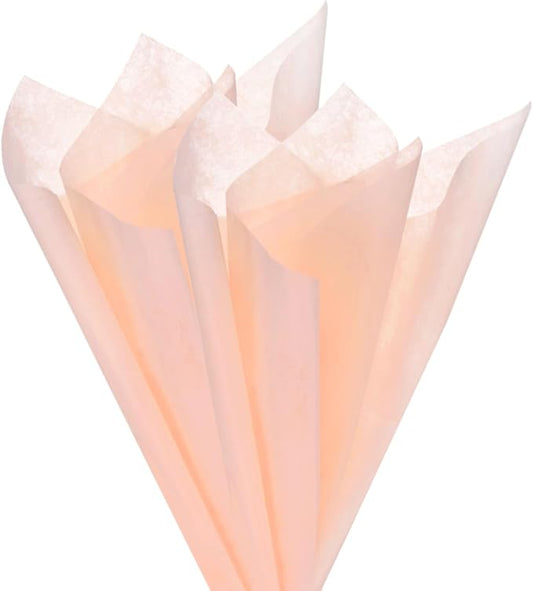 M METERXITY 114-Sheet Korean Cotton Wrapping Flower Paper, 22.8x17.7 Inch/ 58x45cm Waterproof Floral Wrapping Cotton Paper for Bouquets/Gift Packaging [Light Pink]