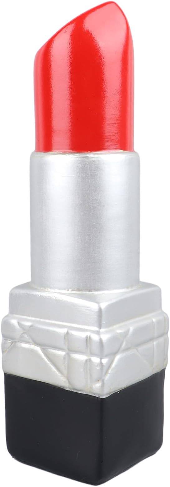 Creative Lipstick Shape Vase, Modern Flowers Pot Unique Vase Beautiful Resin Exquisite Realistic Lipstick Shape Decorative Vase for Book Shop Coffee Shop (Silver)