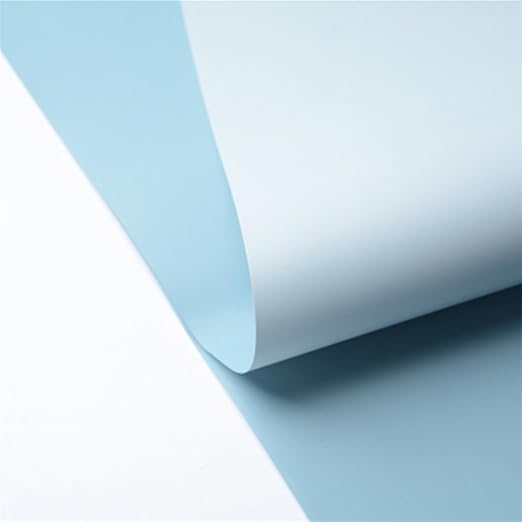 BBJ WRAPS Double Color Flower Wrapping Paper Waterproof Florist Bouquet Packaging Wraps 20 Sheets 23.6x23.6 Inch (Sky Blue)