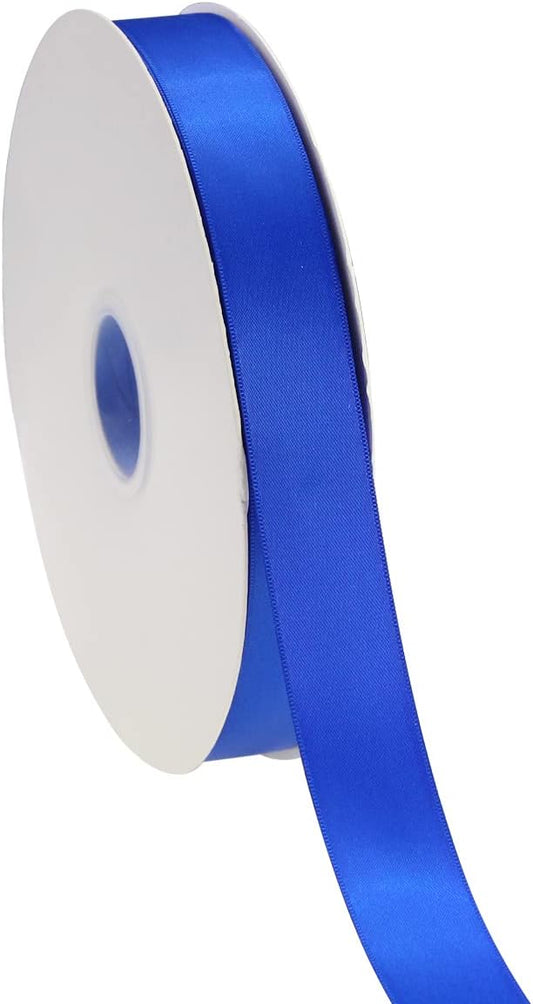 100 Yards Double Faced Satin Ribbon - Assorted Gift Wrapping & DIY Crafts Bow, Hair Headband Accessories (1" 25mm, Royal Blue)