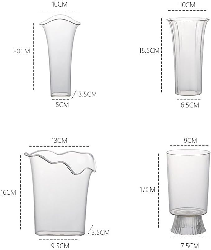 Clear Acrylic Trumpet Vase, Elegant Transparent Decorative Centerpiece for Flowers, Non-Breakable Lightweight Plastic Bouquet Vase for Dining Table, Wedding, Office, and Home Decor