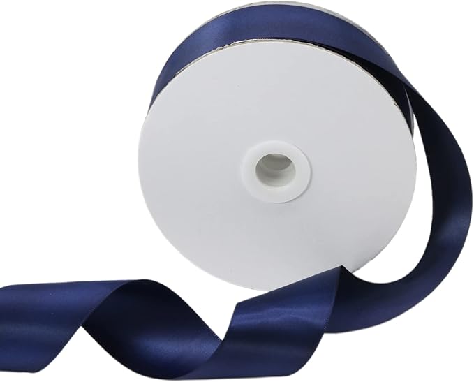 Navy Blue Double Faced Satin Ribbon 1-1/2 inch Flower Boutique Gift Wrapping Ribbon 1.5inch 50yards Fabric Silk Bow Ribbon for Valentine's Day,DIY Crafts Hair Headband-Sewing-Wedding Decorations