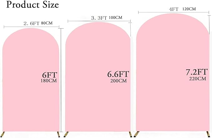 6.6 FT Pink Arch Backdrop Cover, Pink Chiara Backdrop Cover, Spandex Arch Cover for Birthday Wedding Party Photography Decor