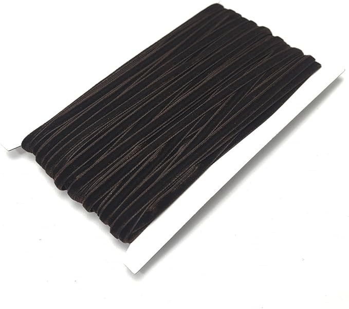Chenkou Craft Coffee 25 Yards 1/4" Velvet Ribbon Lots Bulk (Coffee, 1/4"(6mm))