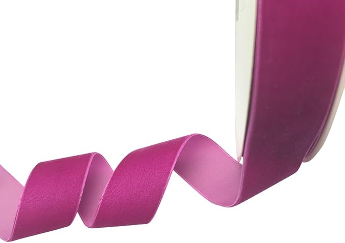 Chenkou Craft Hot Pink 25 Yards/roll 1 1/2" Velvet Ribbon Total 30 Colors Assorted Lots Bulk (Fuschia, 1 1/2"(40mm))