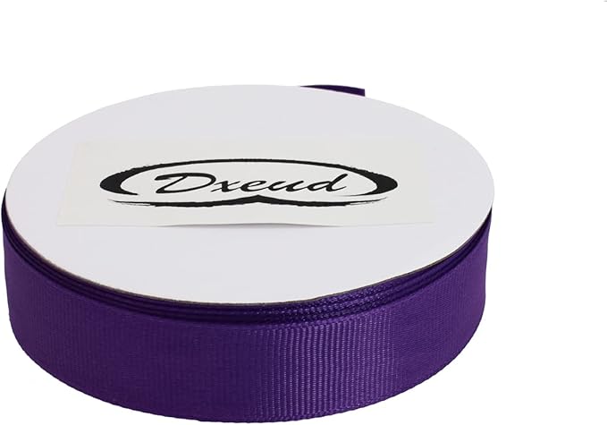 Solid Grosgrain Ribbon 25 Yard Each Roll 100% Polyester Woven Edge (3/4", Purple)
