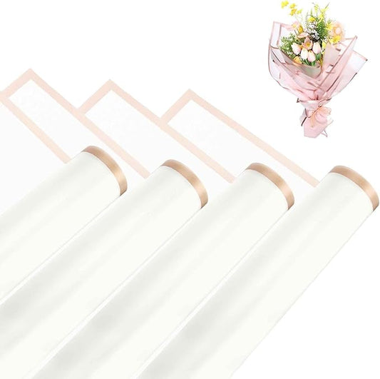 MECCANIXITY Flower Bouquet Wrapping Paper, 56cm/22 Inch Waterproof Floral Wrapping Paper for Flower Bouquet DIY Gift, Wedding, Birthdays, Valentine's Day, Pack of 20(Beige)